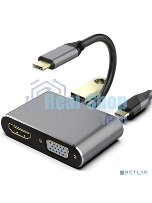 USB-концентратор Telecom TUC055, USB Type-C, HDMI/USB/PD/VGA, USB