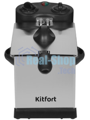 Фритюрница Kitfort KT-4052 серебристый/чёрный, 2000 Вт, 3 л, 0.5 кг, съёмная чаша