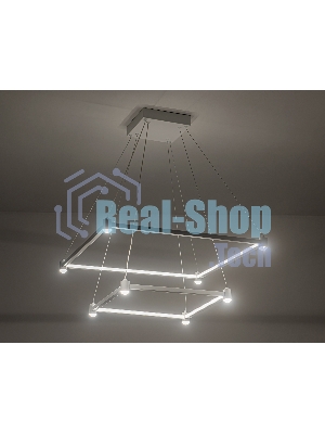 Подвесной светодиодный светильник Ambrella light FL5595/2+8 WH белый 60W 3000K/4200K/6400K 600*600*1300 (без ПДУ)