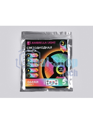 Светодиодная лента Ambrella light GS4401 5050 60Led /10W m/ 24V IP20 RGBW+3000K/ 5000*10*1.87mm (5 конт.)