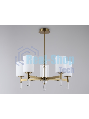 Люстра Ambrella light LH56261/5 BS/FR латунь/белый матовый E27/5 max 60W D600*590