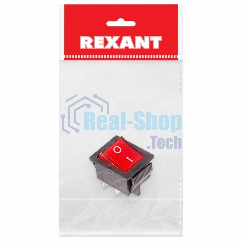Выключатель клавишный Rexant 250V 16А (4с) ON-OFF красный с подсветкой (RWB-502, SC-767, IRS-201-1) Индивидуальная упаковка 1 шт