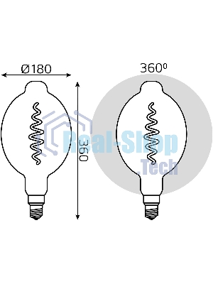 Лампа светодиодная филаментная Gauss Filament Vintage 8.5Вт цок.: E27 шар 220B 1800K св. свеч. белый теп. (упак.: 1 шт)