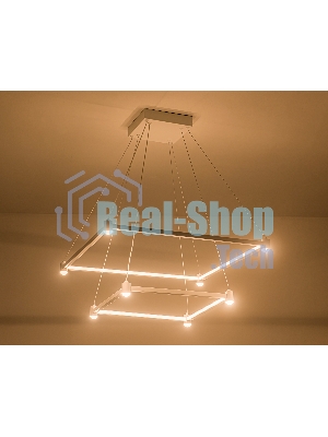 Подвесной светодиодный светильник Ambrella light FL5595/2+8 WH белый 60W 3000K/4200K/6400K 600*600*1300 (без ПДУ)