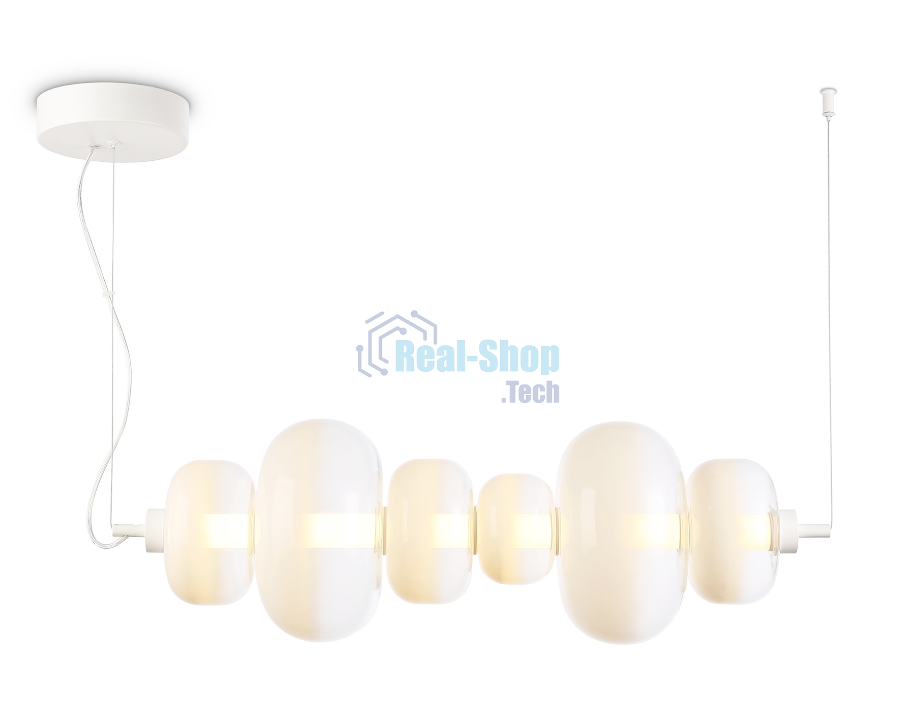Подвесной светодиодный светильник Ambrella light LH11071 WH/FR белый/белый матовый 36W 3000K 745*230*230