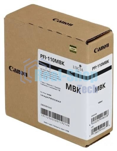 Картридж струйный Canon PFI-110 MBK 2363C001 черный матовый (160мл) для Canon TX-2000/TX-3000/TX-4000