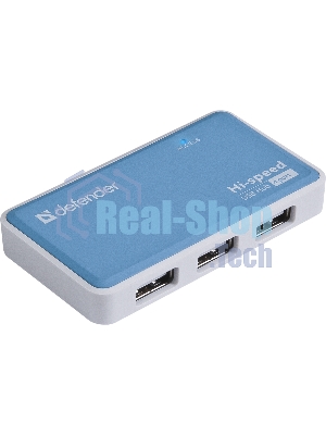 Концентратор USB Defender Quadro Power, USB, адаптер/через USB, блок питания