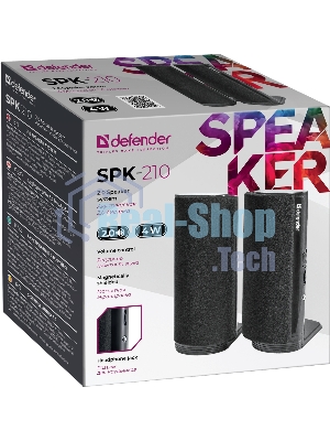Акустическая система Defender SPK-210 2.0, 2x2W, разъем для наушников 65210
