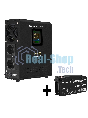 Комплект Источник бесперебойного питания EX295995RUS + батарея 65Aч EX282980RUS 1шт (инвертор, синус, для котла, настенный) ExeGate FineSine SX-500.LCD.AVR.2SH <500VA/300W, чистая синусоида, цветной LCD-дисплей, AVR, 2*Schuko, линейно-интерактивный, крепление настенное/универсальное, черный> + батарея ExeGate DT 1265 (12В, 65Ач) 1шт