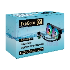 Система жидкостного охлаждения ExeGate BlackWater-240V3.PWM.ARGb черный, 120 мм, алюминий/медь, 1800 об/мин, 37 дБ, 4 pin, 150 Вт