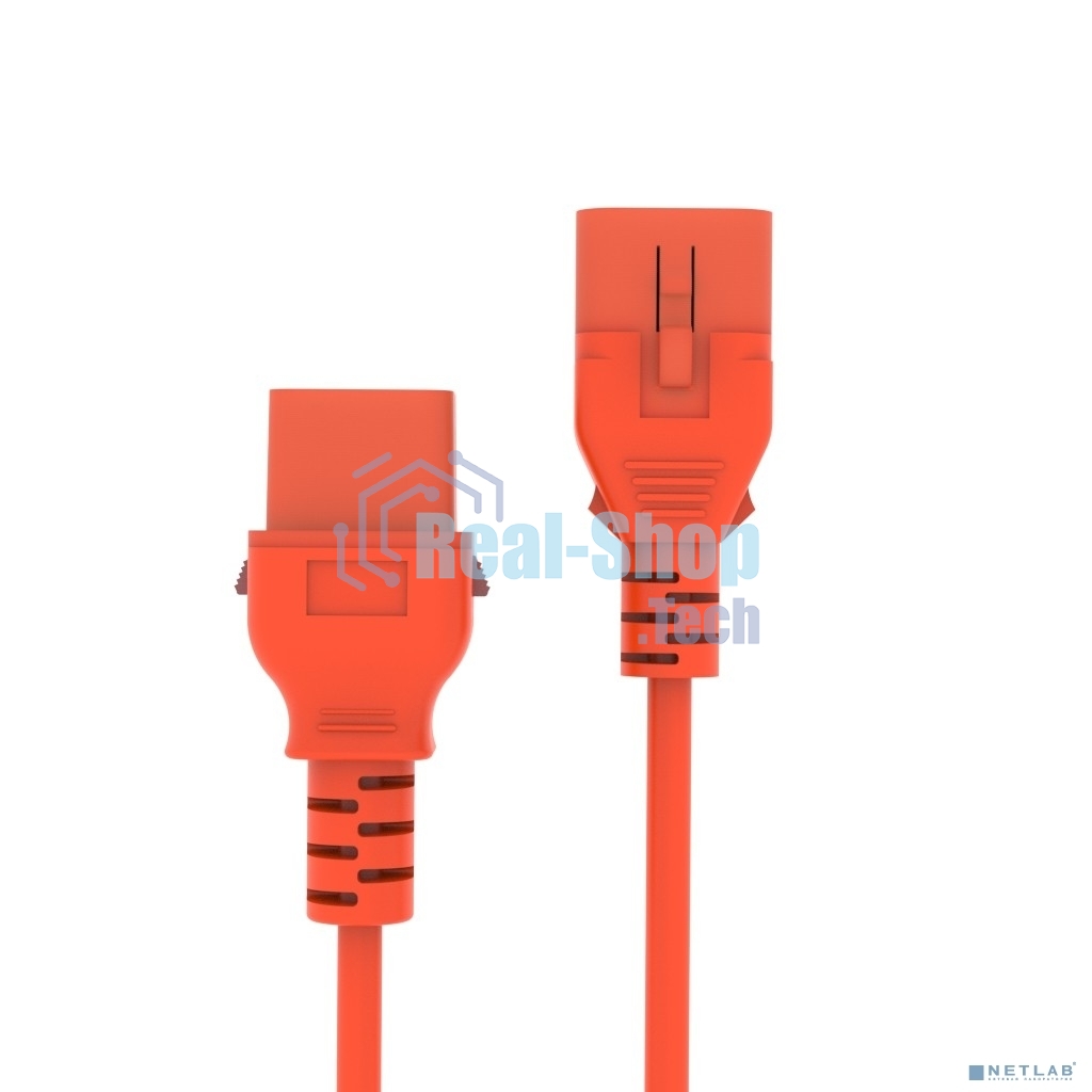 Кабель питания Filum FL-PC-C19F/C20F-C-0.5-OR 3x1.5 С19 - C20 с фиксацией, 220/250В, 16А, оранжевый, 0.5м (1111327)