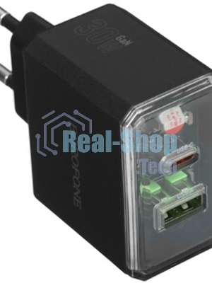 Сетевое зарядное устройство BOROFONE (6941991110641) 1USB+1Type-C 3.0A QC3.0 PD 30W, черный