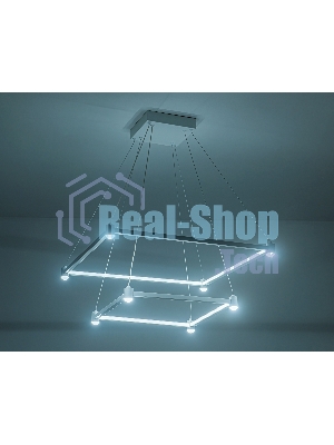 Подвесной светодиодный светильник Ambrella light FL5595/2+8 WH белый 60W 3000K/4200K/6400K 600*600*1300 (без ПДУ)