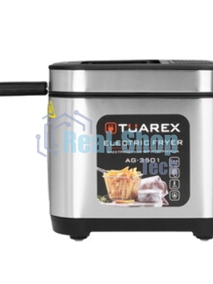 Фритюрница электрическая Tuarex AG-3501 черный/стальной, мощность 2000 Вт, сенсорное управление, объем масла 2,5 л, регулир. темп, 4 шт/уп.