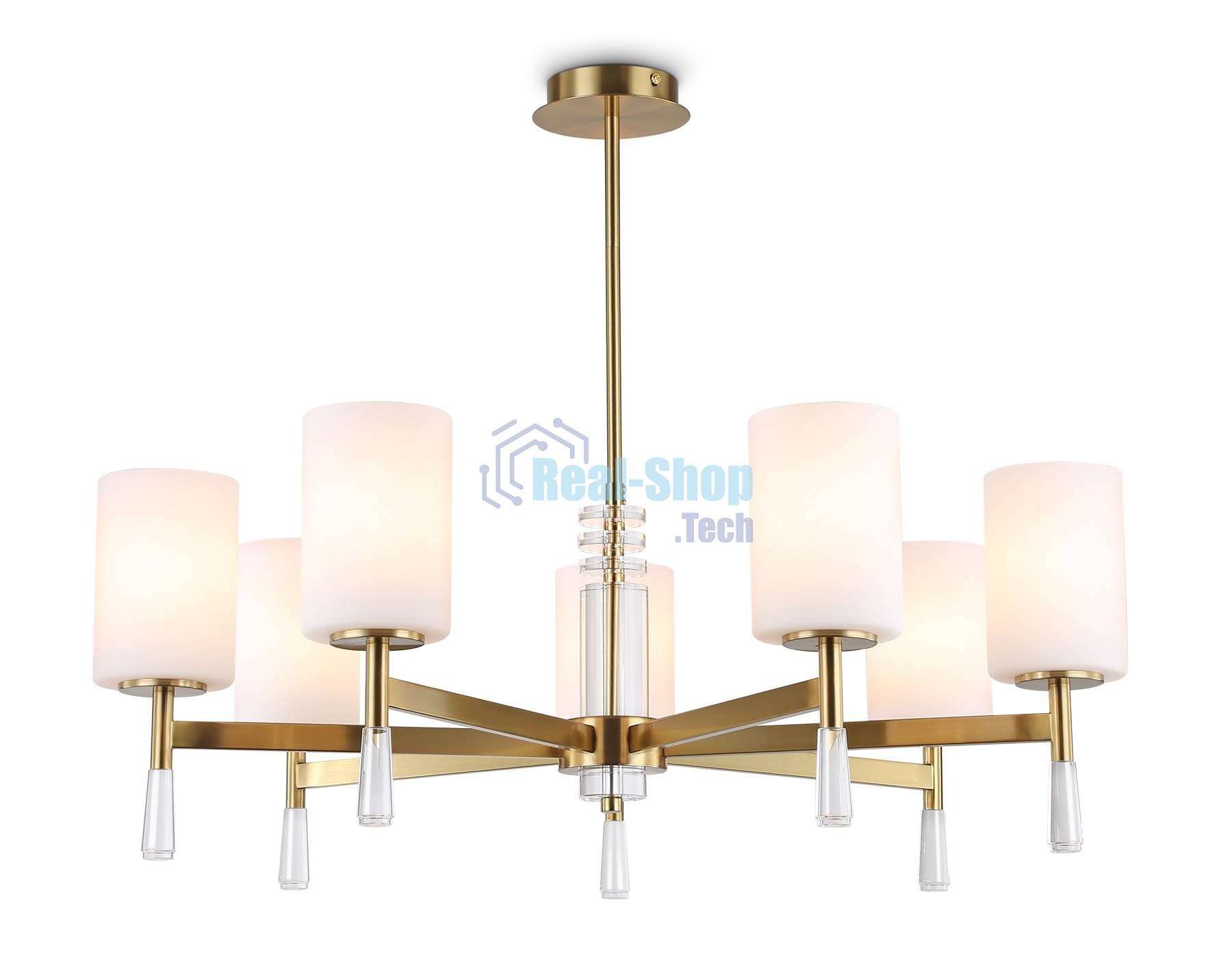 Люстра Ambrella light LH56263/7 BS/FR латунь/белый матовый E27/7 max 60W D750*590