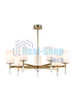 Люстра Ambrella light LH56263/7 BS/FR латунь/белый матовый E27/7 max 60W D750*590