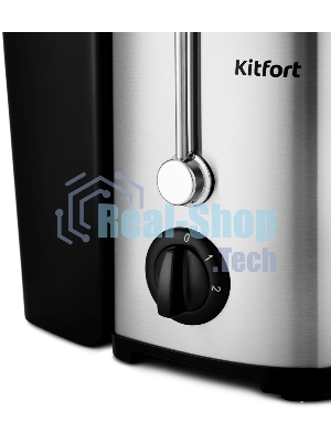 Соковыжималка Kitfort KT-1116 серебристый/черный, центробежная, 600 Вт, 550 мл, механическое
