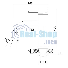SUS128BL-001F Смеситель для умывальника, ø35
