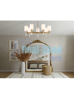 Люстра Ambrella light LH56263/7 BS/FR латунь/белый матовый E27/7 max 60W D750*590