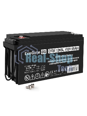 Аккумуляторная батарея ExeGate DTM 1265L (12V 65Ah, болт М6)