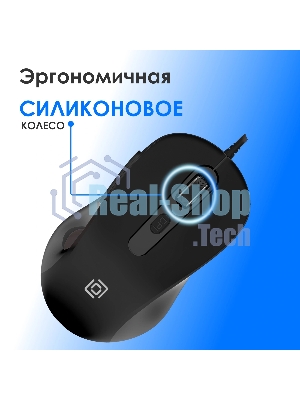 Мышь проводная Oklick 211M черный, 2400 dpi, USB, кнопки - 6