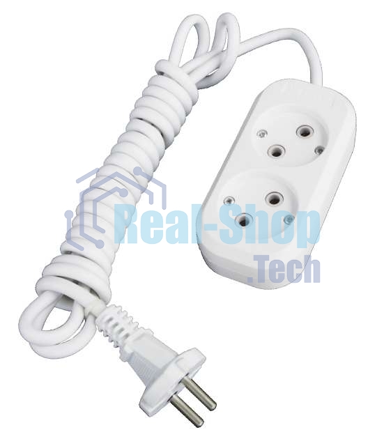 Удлинитель 2х2 м без заземл. 10А IP20 Е-202 АБС-пл. ПВС 2х0.75 UNIVersal 9631959