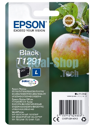 Картридж струйный Epson T1291 (C13T12914012/C13T12914011/C13T12914010) черный (11.2 мл) для SX420W/SX425W/SX525WD/SX620FW/BX305FV/BX305F/BX320FW/BX525WD/BX625FWD