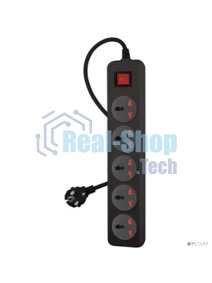 Сетевой фильтр Buro 500UNH-3-BG 3м (5 розеток) черный/серый (коробка)