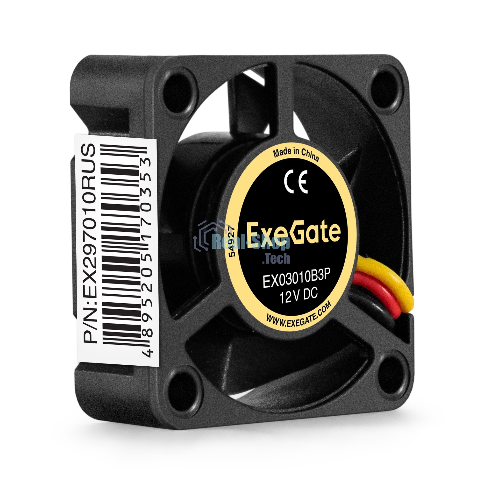 Вентилятор для корпуса ExeGate EX03010B3P черный, 30 мм, 10500 об/мин, 29 дБ, 3 pin