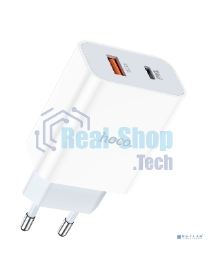Сетевое зарядное устройство HOCO HC-66076 C97A/PD + QC 3.0/2 USB: Type-A + Type-C/Выход: 5V_9V_12V, 20W/белый