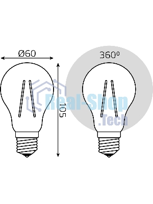 Лампа светодиодная филаментная Gauss Filament 7Вт цок.:E27 груша св.свеч.бел.нейт. (упак.:10шт)