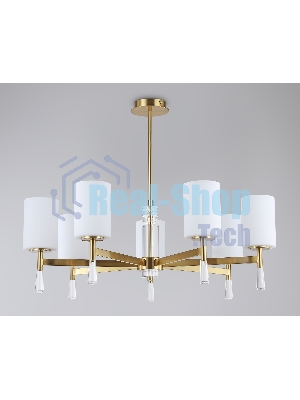 Люстра Ambrella light LH56263/7 BS/FR латунь/белый матовый E27/7 max 60W D750*590