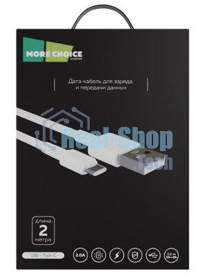 Дата-кабель MORE CHOICE (4620202555083) K87ia 2м USB 3.0A PD 27W для Lightning ng 8-pin Type-C - 2м, белый