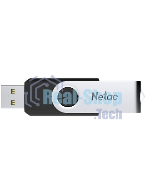 Флешка USB Netac U505 (NT03U505N-032G-20BK), 32Gb, USB 2.0, R/W 70/30, черный/серебристый