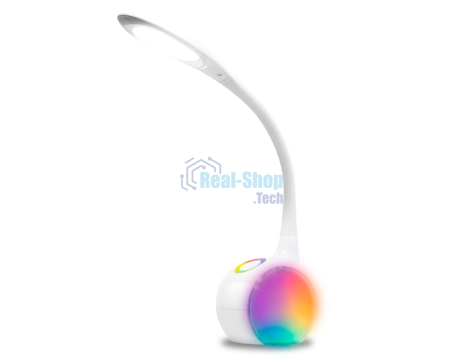Светодиодная настольная лампа с RGB подсветкой Ambrella light DE532 WH белый LED 4200K+RGB 7.5W