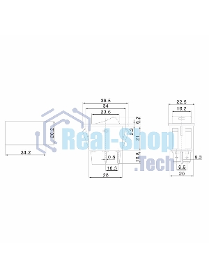 Выключатель клавишный Rexant 12V 35А (4с) ON-OFF с желтой LED подсветкой