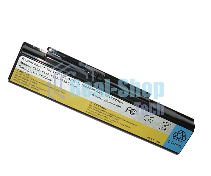 Аккумуляторная батарея для ноутбука Lenovo IdeaPad Y510 (121000650) 5200mAh OEM черный