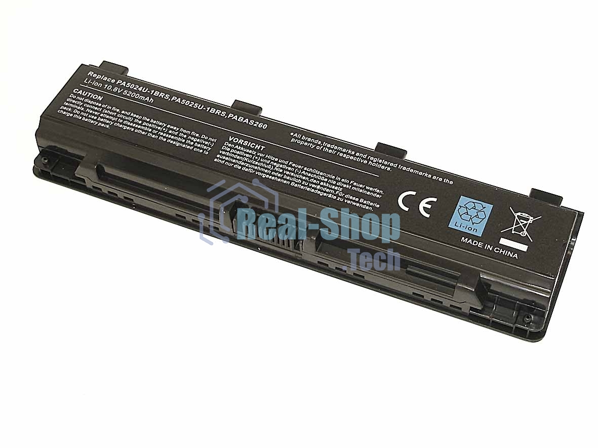 Аккумуляторная батарея для ноутбука Toshiba Satellite C800 (PA5024U-1BRS) 10.8V 5200mAh OEM черный