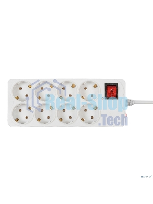 Сетевой фильтр Buro 800SH-5-W 5 м, 8 розеток, белый, коробка