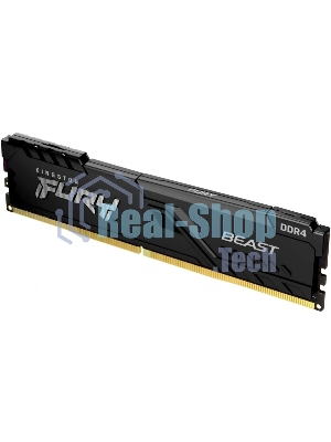 Оперативная память Kingston Fury Beast, DDR4, 16GB (1x16GB), 3600MHz, CL18, DIMM, с радиатором, черный