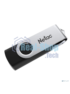 Флешка USB Netac U505 (NT03U505N-004G-20BK), 4Gb, USB 2.0, R/W 70/30, черный/серебристый