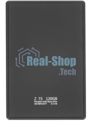 Внешний SSD Netac Z7S, 120 Gb, USB 3.2 Gen 2 Type-C, R/W 550/480, черный