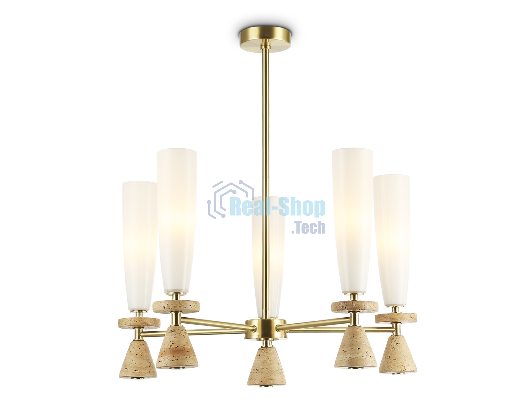Люстра Ambrella light LH75371/5 GD/WH золото/белый G9*5 max 28W D600*675