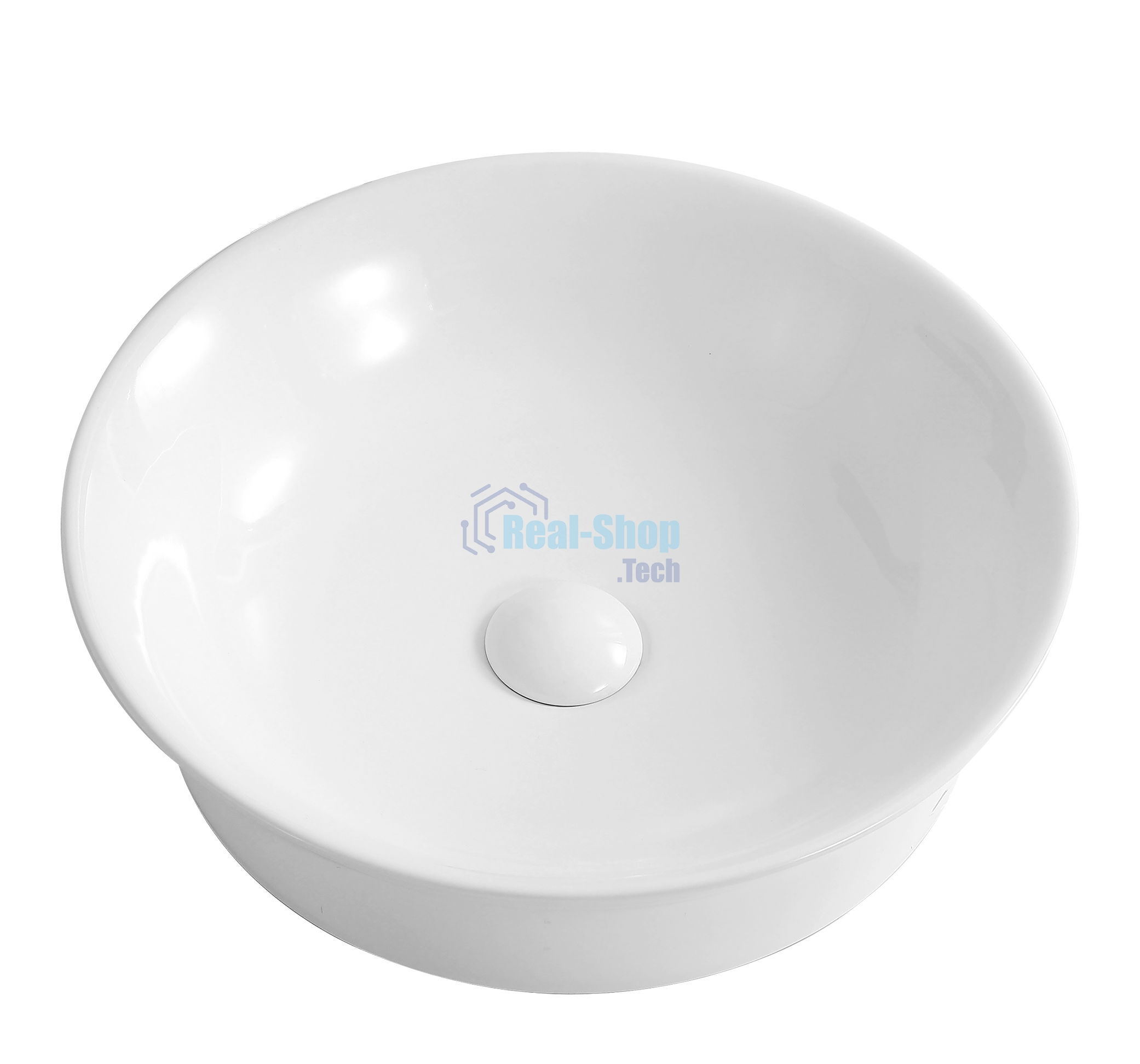 Раковина чаша накладная круглая BAU Dream stripes D43.5, белая