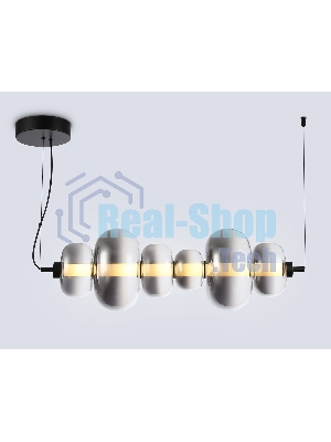 Подвесной светодиодный светильник Ambrella light LH11072 BK/SM черный/дымчатый 36W 3000K 745*230*230