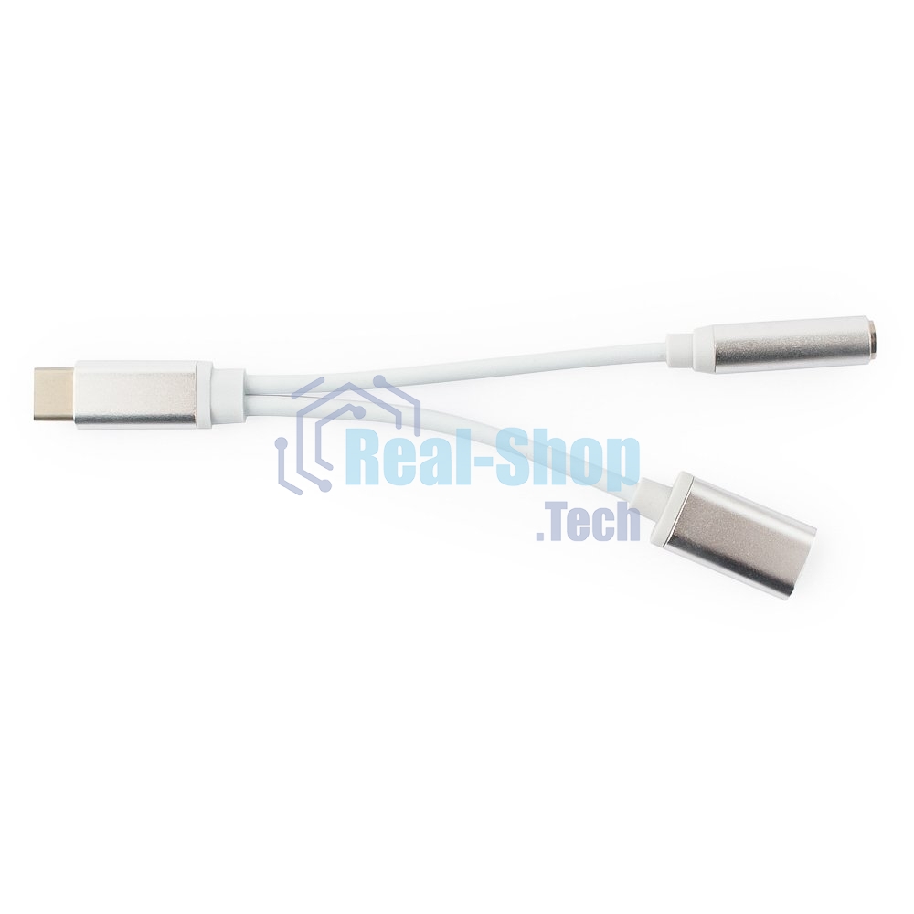Переходник Cablexpert Переходник USB, USB Type-C/Jack3.5 F+ Type-C F, пакет (CCA-UC3.5F-02-W)