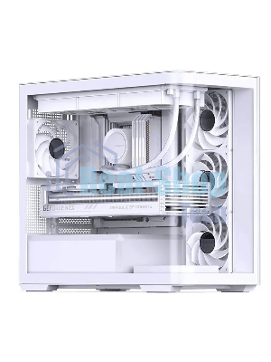 Корпус без блока питания JONSBO D300, Mini-Tower, TG, no fan, 2xUSB-A 3.2 + 1xUSB-C 3.2, mATX, mITX White