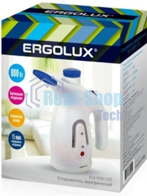 Отпариватель Ergolux ELX-GS01-С35 белый/синий, 800 Вт, 98 г/мин, 200 мл
