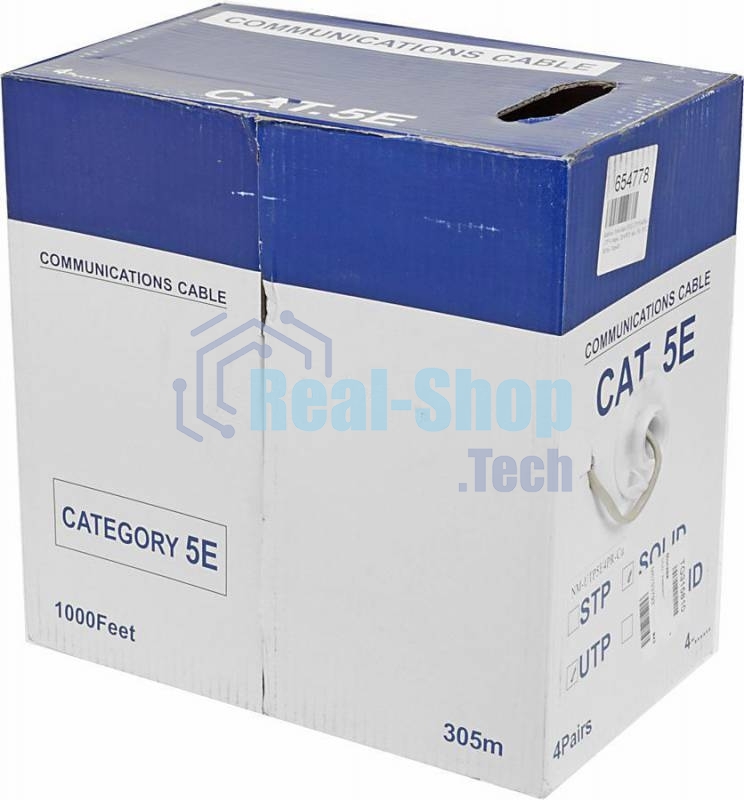 Кабель информационный Lanmaster NM-UTP5E4PR-CU кат.5е U/UTP не экранированный 4X2X25AWG PVC внутренний 305м серый