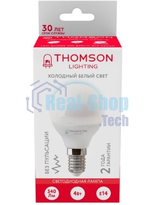 Лампа филам. Thomson Filament TH-B2334 7Вт цок.:E14 свеча 220B св.свеч.бел.хол. Candle (упак.:1шт)